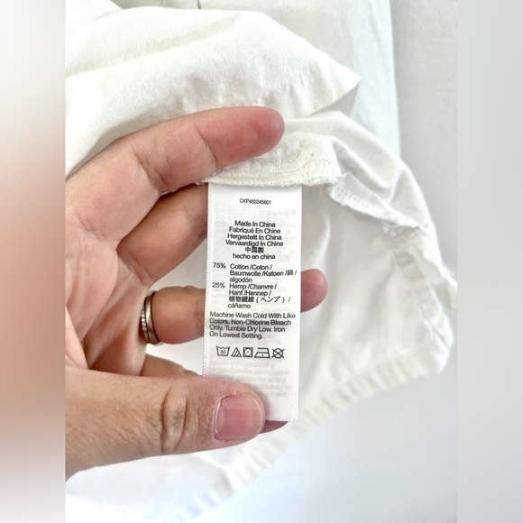 Madewell Chambray Flap-Pocket Popover Cotton & Hemp White Top Size Medium - Picture 10 of 11